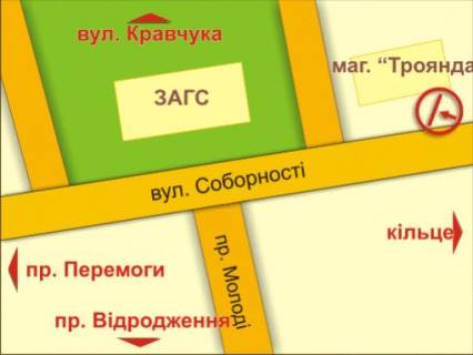 Билборд A в Луцке пр. Соборності (магазин "Троянда") схема