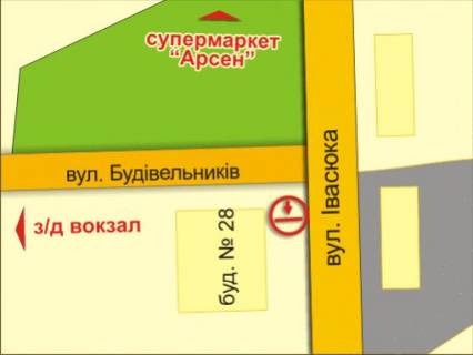 Билборд A в Ивано-Франковске вул. Івасюка, 28, знизу схема