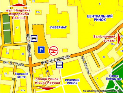 Билборд A в Львове вул. Дністровська, 3 – Галицька (до вул. Галицької), призма 3 схема