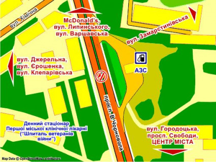 Ситискролл Р/П в Львове пр. Чорновола (навпр. АЗС "Львів-Петроль", на р/с, до центру), пакет скролл 2 схема