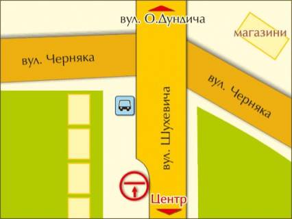 Білборд, Бігборд (Борд)  B у Рівному вул. Шухевича, 2 схема