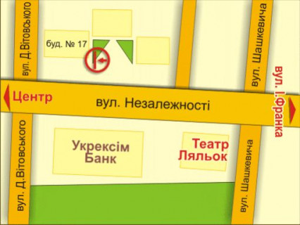 Билборд A в Львове вул. Незалежності, 17 схема