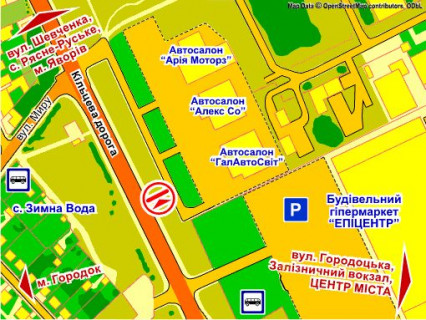 Билборд A в Львове вул. Городоцька, 302 (біля ТЦ "Епіцентр",  Автосалон "Volkswagen", місце 2 схема