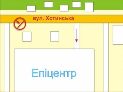 Билборд A в Львове вул. Хотинська (біля ТЦ "Епіцентр"), місце 1 схема