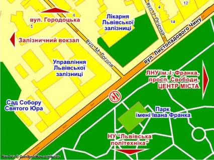 Ситилайт A в Львове вул. Листопадового Чину (біля парку ім. Івана Франка), місце 5 схема