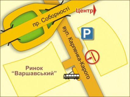 Билборд A в Луцке вул. Карпенка-Карого ("Варшавський ринок", автостоянка), місце 4 схема