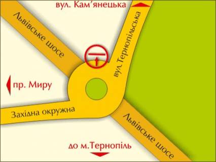 Билборд A в Хмельницком пер. вул. Львівське шосе – Тернопільської, справа схема