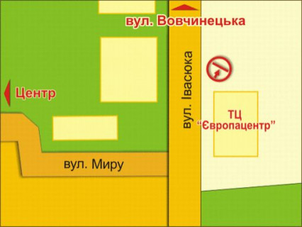 Билборд A в Ивано-Франковске вул. Івасюка, 26 "а" (ТЦ "ЄвропаЦентр") схема