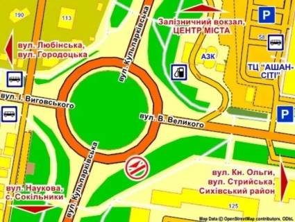 Billboard A in Lviv вул. Кульпарківська – В. Великого, справа, розмір 2,3 х 3,2 м скрол scheme