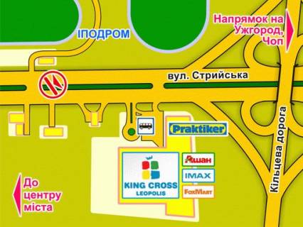 Билборд Р/П в Львове вул. Стрийська, 179 (навпроти Іподрому, на р/с, до центру), місце 2 схема