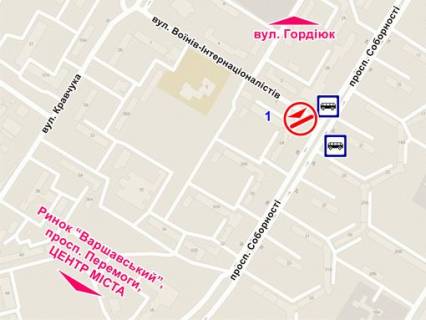 Билборд A в Львове вул. Воїнів-Інтернаціоналістів, 1 схема