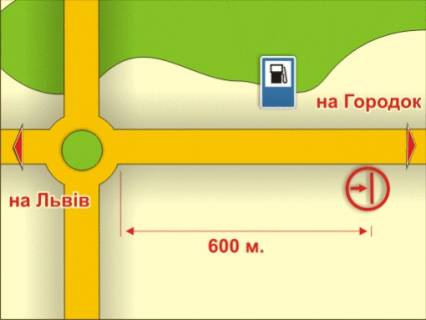 Білборд, Бігборд (Борд)  A у Львові с. Зимна Вода (на Городок), 4х8 м схема