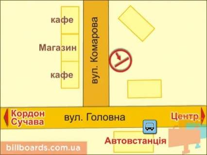Billboard B in Chernivtsi вул. Сергія Скальда (Комарова), 6 scheme