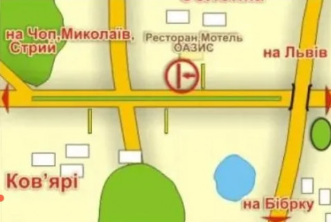 Билборд A в Львове с. Солонка (напрямок до Чопа), місце 4 схема