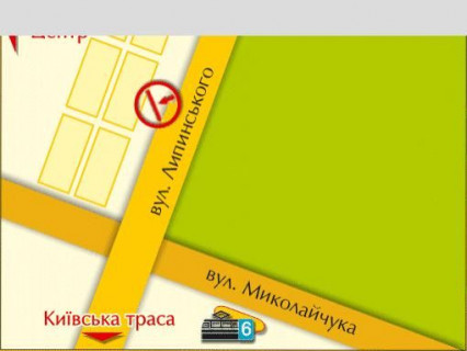 Бэклайт A в Львове пер. вул. Липинського – Миколайчука, розмір 2,3 х 3,2 м беклайт схема