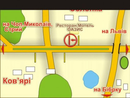 Билборд A в Львове с. Солонка (напрямок до Чопа), місце 4 схема