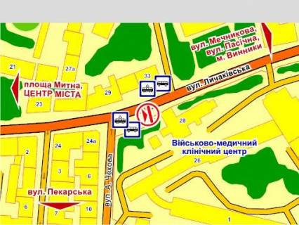 Видеоборд A в Львове вул. Личаківська – Чехова, розмір 2,3 х 3,2 м екран - 563440 схема