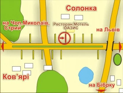 Билборд B в Солонке с. Солонка (напрямок до Львова), місце 4 схема