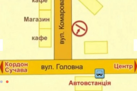 Билборд A в Черновцах вул. Сергія Скальда (Комарова), 6 схема