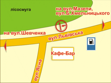 Білборд, Бігборд (Борд)  A у Львові с. Брюховичі, вул. Львівська (біля АЗС) схема