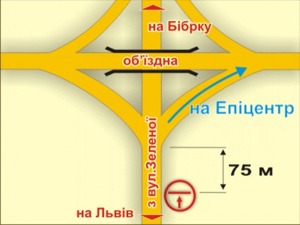 Білборд, Бігборд (Борд)  A у ,  с. Пасіки-Зубрицькі (з вул. Зеленої, у напрямку до об'їзної) схема