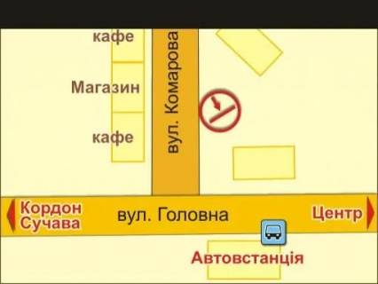 Билборд B в Черновцах вул. Сергія Скальда (Комарова), 6 схема