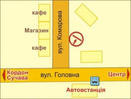 Billboard A in Chernivtsi вул. Сергія Скальда (Комарова), 6 scheme