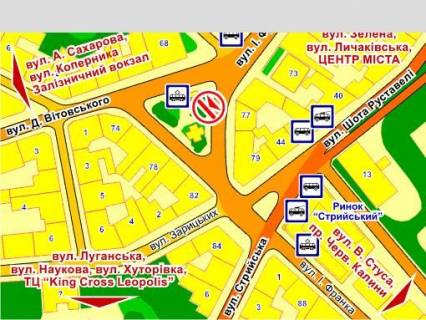 Видеоборд A в Львове пл. Франка (на острівці), розмір 2,3 х 3,2 м екран - 563423 схема