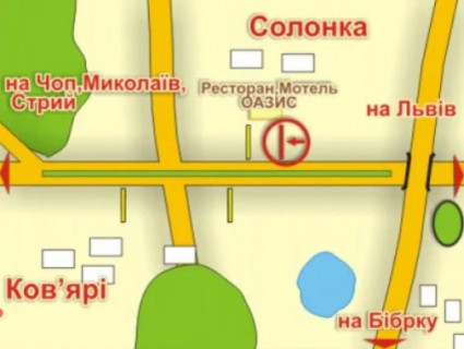 Билборд A в Львове с. Солонка (напрямок до Чопа), місце 3 схема