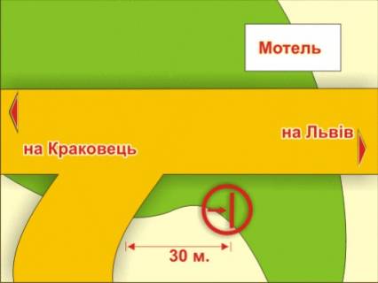 Билборд A в Львове с. Рясне-Руське (з Краківця), 4х8 м  ( напрямок до Львова) схема