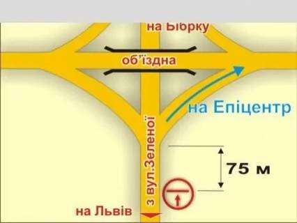 Билборд A в Львове с. Пасіки-Зубрицькі (з вул. Зеленої, у напрямку до об'їзної) схема