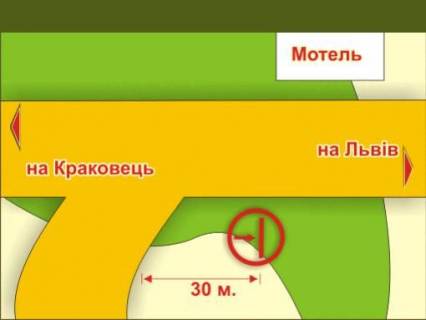 Билборд A в Львове с. Рясне-Руське (з Краківця), 4х8 м  ( напрямок до Львова) схема