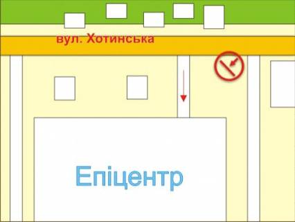 Билборд B в Черновцах вул. Хотинська (біля ТЦ "Епіцентр"), місце 4 схема