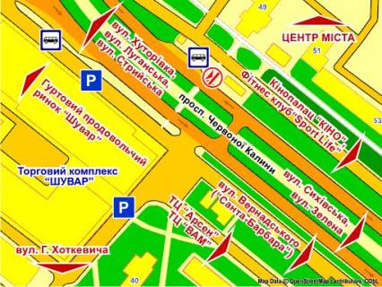 Citylight B in Lviv av.Cerv.Kalini 49 (bila zupinki, navproti rinoku Suvar) scheme