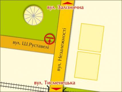 Білборд, Бігборд (Борд)  B у Івано-Франківську вул. Незалежності – Руставелі схема