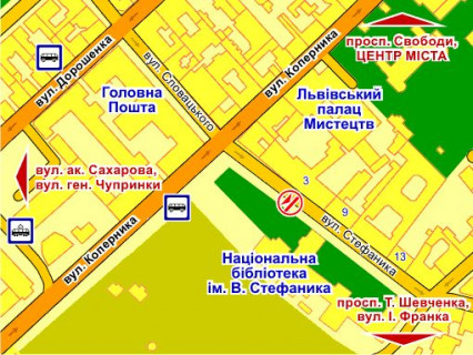 Ситилайт A в Львове вул. Стефаника (навпроти буд. 3), місце 1 схема