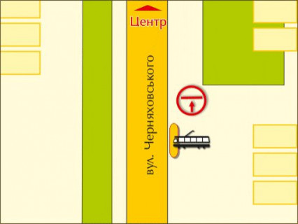 Билборд A в Житомире вул. Чуднівська (Черняховського), 129 "а" схема