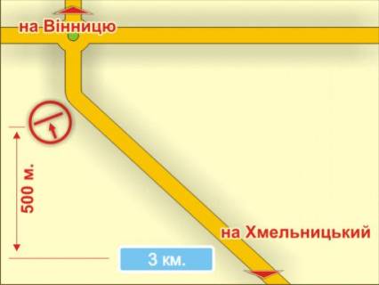 Билборд B в Хмельницком с. Давидківці (напрямок на Вінницю), 4x8 м схема