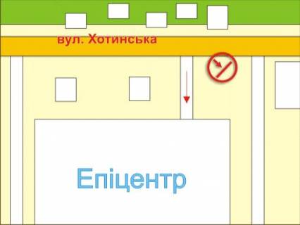 Билборд A в Черновцах вул. Хотинська (біля ТЦ "Епіцентр"), місце 4 схема