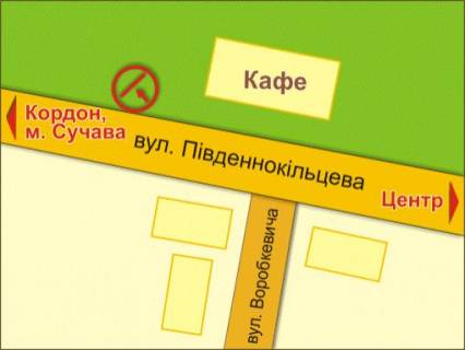 Билборд A в Львове вул. Південнокільцева, 14 "а" – Воробкевича схема