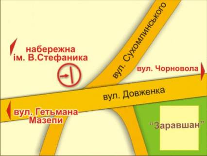 Билборд B в Ивано-Франковске вул. Довженка (навпроти магазину "Заравшан") схема