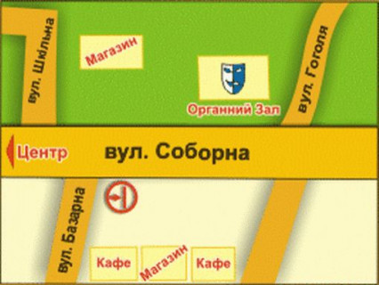 Ситилайт A в Ровно вул. Соборна (навпроти Органного залу), місце 1 схема