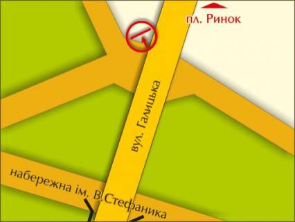 Билборд B в Львове вул. Галицька, 64 схема