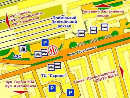 Бэклайт B в Львове вул. Городоцька (навпроти ТЦ "Скриня"), розмір 2,3 х 3,2 м беклайт схема