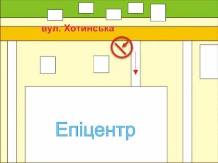 Билборд B в Черновцах вул. Хотинська (біля ТЦ "Епіцентр"), місце 3 схема