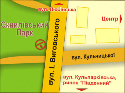 Бэклайт B в Львове вул. Виговського (навпроти буд. 45), беклайт схема