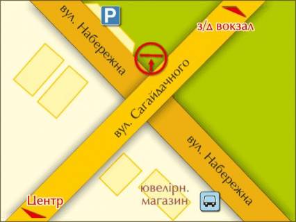 Billboard B in Rivne st. Sagajdacnogo - Naberezna scheme