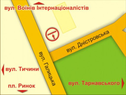 Билборд B в Львове вул. Дністровська, 3 (універмаг "Прикарпаття"), місце 3 схема