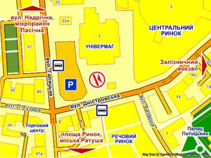 Призма A в Ивано-Франковске вул. Дністровська, 3 – Галицька (до Ринку), призма 3 - 396147 схема