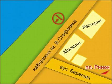 Билборд B в Львове вул. Набережна (навпроти буд. 28) схема
